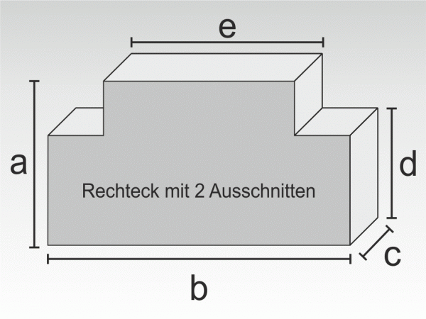 Schaumstoff Rechteck mit 2 Ausschnitten